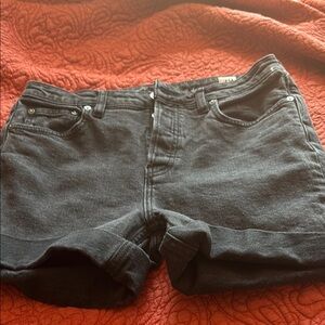 Free People Black Jean Shorts Worn-In Style